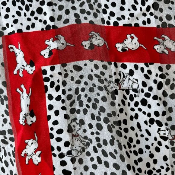 Vintage Disney 101 Dalmatians Puppy Scarf Red Border 23" x 23" Polka Dot Print - Picture 5 of 7